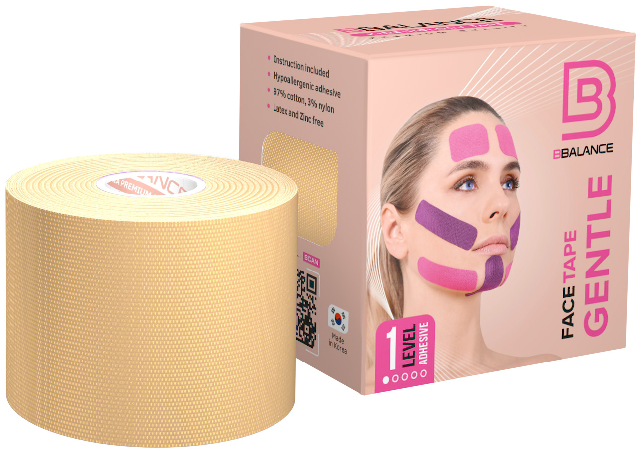 Yüz için Kinezyo Bantı BB SUPER YUMUSAK™️5cm × 5m pamuk BEJ