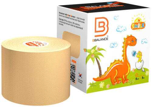 ÇOCUK kinezyo bandı BBTape™ 5cm × 5m BEJ (SMILE serisi) #2